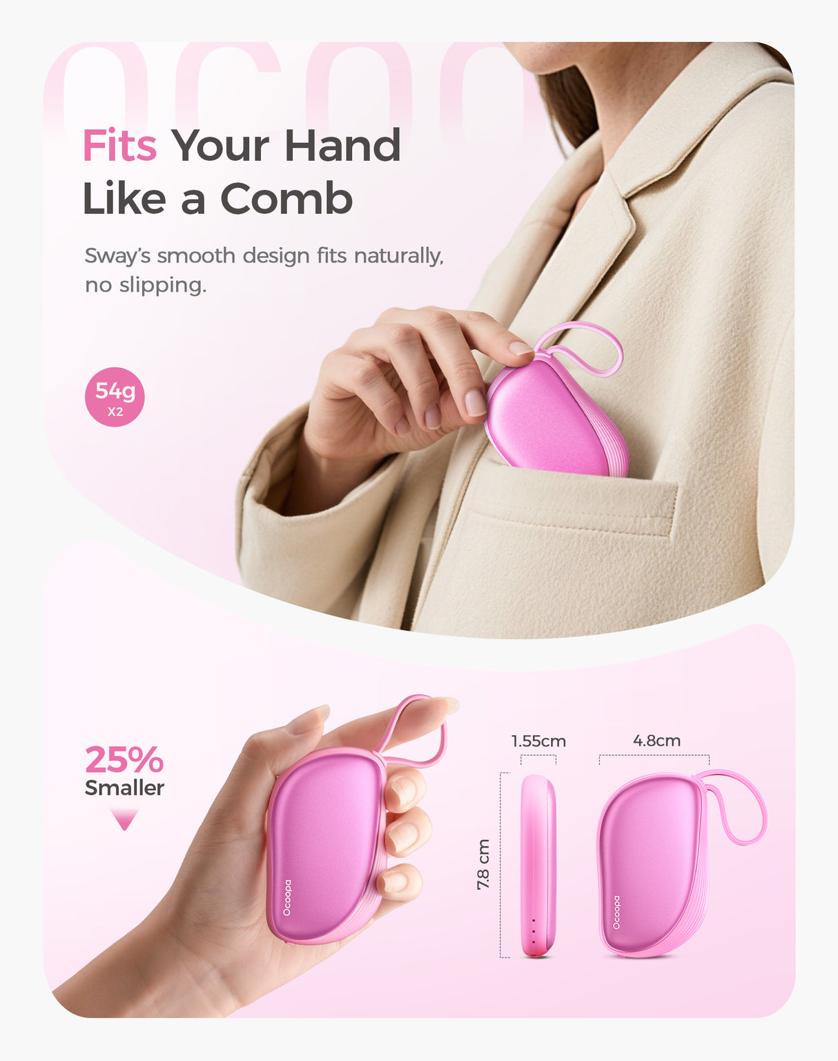 OCOOPA Fashion UT4 Young 2in1 Magnetische wiederaufladbare Handwärmer