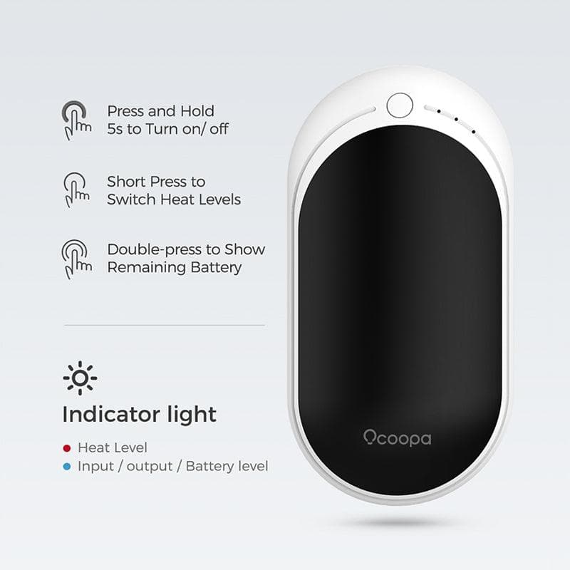 OCOOPA Calentador de manos impermeable IP45 recargable, hasta 15 horas de  calor, calentador de manos eléctrico duradero de carga rápida de 10000 mAh