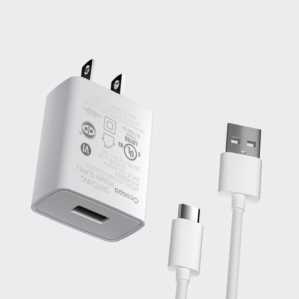 Adaptador de carga rápida 3.0 OCOOPA, cargador de pared USB rápido de 18 W para calentadores de manos Ocoopa