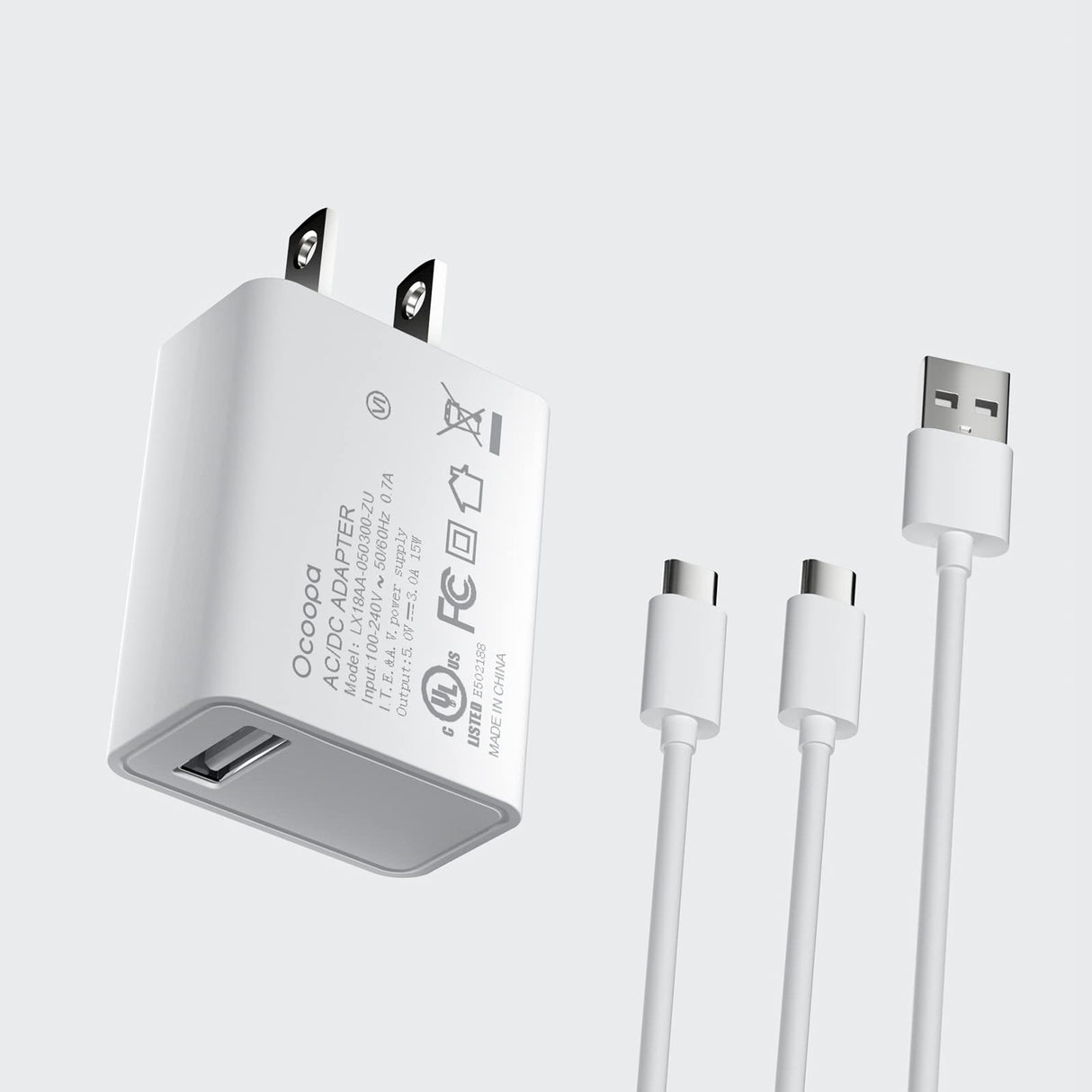 Adaptador de carga rápida 3.0 OCOOPA, cargador de pared USB rápido de 18 W para calentadores de manos Ocoopa