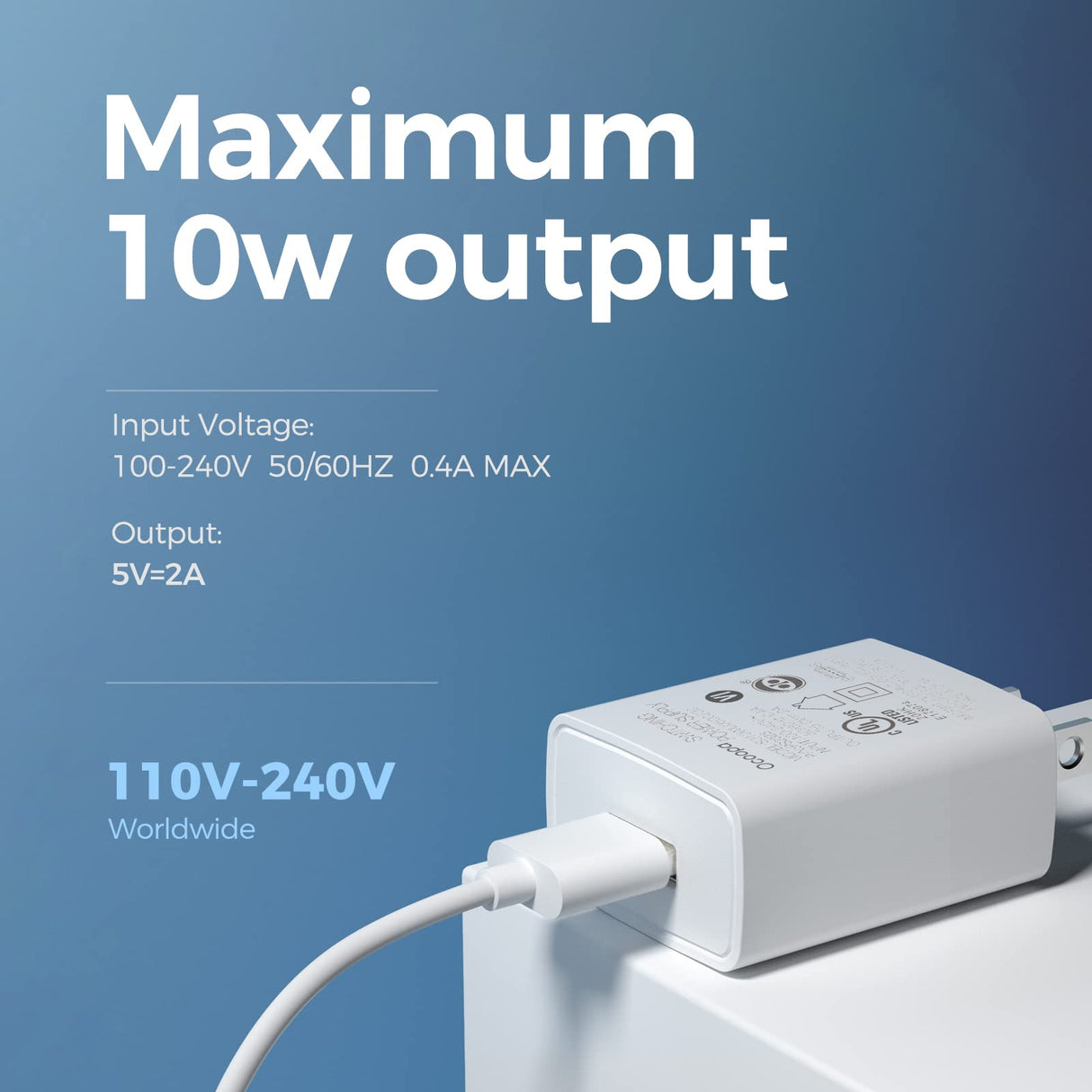 OCOOPA Quick Charge 3.0 Adapter, 18 W USB-Schnellladegerät für Ocoopa Handwärmer